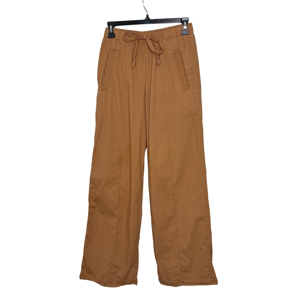Monrow Utility Cargo Pants XS Brown Drawstring Cotton Stretch